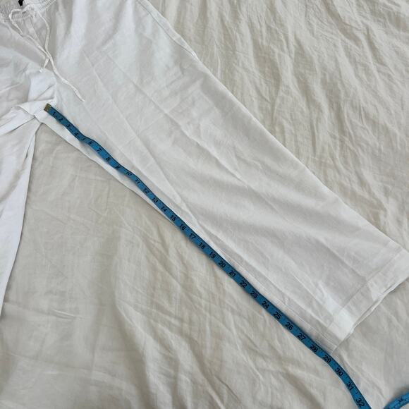 NWT J.Crew Women's White Linen Blend Drawstring Wide Leg Pants Size 14 - Picture 9 of 11
